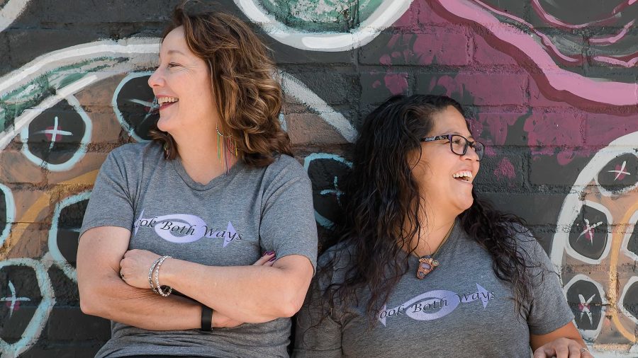 Co-hosts Dr. Besty Cairo (left) and Mandy Johnson (right) release their podcast 